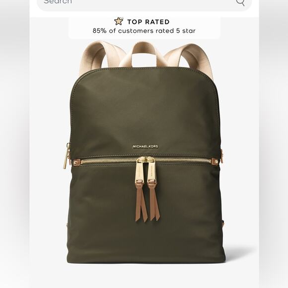 Michael Kors Olive Nylon Backpack